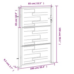 vidaXL Cancello da Giardino 100x150 cm in Acciaio Inossidabile