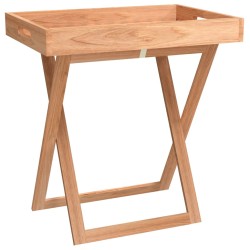 vidaXL Tavolo a Vassoio Pieghevole 52x36x56,5cm Legno Massello di Noce