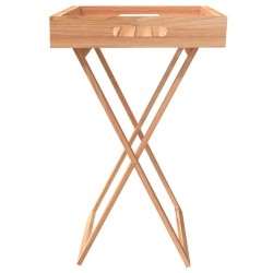 vidaXL Tavolo a Vassoio Pieghevole 52x36x56,5cm Legno Massello di Noce