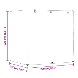 vidaXL Copri Panca Dondolo 2pz 12 Occhielli 220x177x220 cm Polietilene