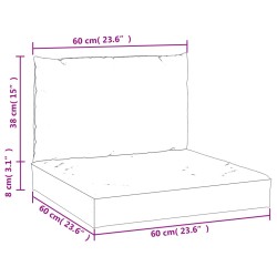 vidaXL Cuscini per Pallet 2 pz Bianco Crema in Tessuto Oxford