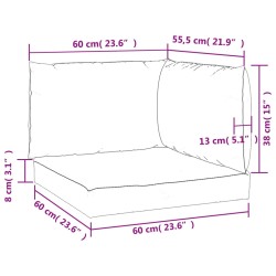 vidaXL Cuscini per Pallet 3 pz Bianco Crema in Tessuto Oxford