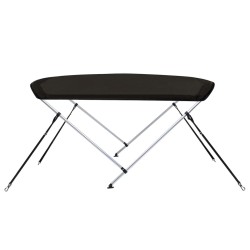 vidaXL Bimini di Prua con Tendalino 2 Archi Nero 148,5x133x104 cm