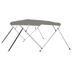 vidaXL Bimini di Prua con Tendalino 4 Archi Grigio 236x199x135 cm