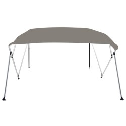 vidaXL Bimini di Prua con Tendalino 4 Archi Grigio 236x199x135 cm