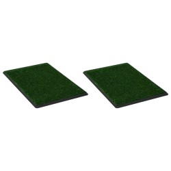 vidaXL Toilette per Animali 2 pz con Erba Sintetica Verde 76x51x3cm WC