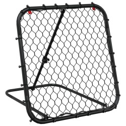 vidaXL Rimbalzatore da Calcio Regolabile Nera 84x73x60-80 cm Acciaio