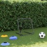 vidaXL Rimbalzatore da Calcio Regolabile Nera 84x73x60-80 cm Acciaio