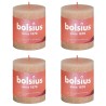 Bolsius Candele Rustiche a Colonna Shine 4 pz 80x68 mm Rosa Nebbia