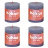 Bolsius Candele Rustiche a Colonna Shine 4 pz 80x68 mm Blu Crepuscolo