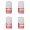 Bolsius Candele Rustiche a Colonna Shine 4 pz 130x68 mm Bianco Nuvola