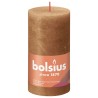 Bolsius Candele Rustiche a Colonna Shine 4pz 130x68mm Marrone Speziato