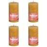 Bolsius Candele Rustiche Colonna Shine 4 pz 130x68 mm Giallo Favo