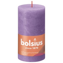 Bolsius Candele Rustiche a Colonna Shine 4 pz 130x68 mm Viola Vibrante