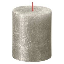 Bolsius Candele Pilastro Rustiche Shimmer 4 pz 80x68 mm Champagne