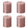 Bolsius Candele Pilastro Rustiche Shimmer 4 pz 80x68 mm Rosa