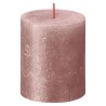 Bolsius Candele Pilastro Rustiche Shimmer 4 pz 80x68 mm Rosa