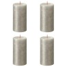 Bolsius Candele Pilastro Rustiche Shimmer 4 pz 130x68 mm Champagne