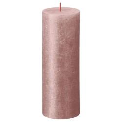 Bolsius Candele Pilastro Rustiche Shimmer 4 pz 190x68 mm Rosa