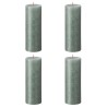 Bolsius Candele Pilastro Rustiche Shimmer 4 pz 190x68 mm Blu Ossido