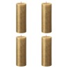 Bolsius Candele Pilastro Rustiche Shimmer 4 pz 190x68 mm Oro