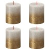 Bolsius Candele Pilastro Rustiche Sunset 4 pz 80x68 mm Grigio e Oro