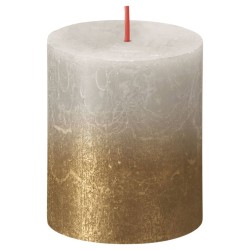 Bolsius Candele Pilastro Rustiche Sunset 4 pz 80x68 mm Grigio e Oro