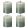 Bolsius Candele Pilastro Rustiche Sunset 4 pz 80x68 mm Verde e Blu