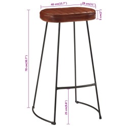 vidaXL Sgabelli da Bar Gavin 2 pz Marrone Scuro 44x37,5x78 cm