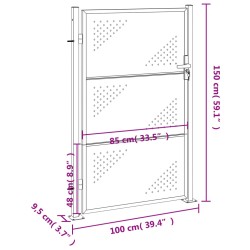 vidaXL Cancello da Giardino 100x150 cm in Acciaio Inossidabile