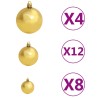 vidaXL Set Palline di Natale 100 pz 3/4/6 cm Marrone/Bronzo/Oro