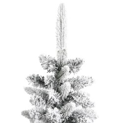 Albero Natale Artificiale Sottile Neve Floccata 150cm PVC e PE