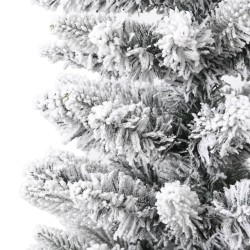 Albero Natale Artificiale Sottile Neve Floccata 150cm PVC e PE