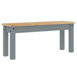 vidaXL Panca da Pranzo Panama Grigia 105x30x45 cm Legno Massello Pino