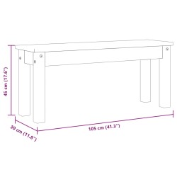 vidaXL Panca da Pranzo Panama Grigia 105x30x45 cm Legno Massello Pino