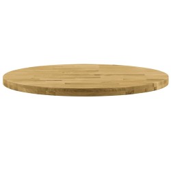 Piano del Tavolo Legno Massello di Rovere Circolare 44mm 600mm