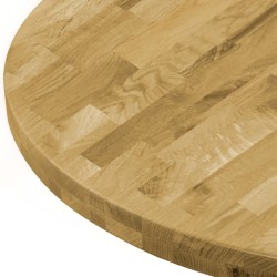 Piano del Tavolo Legno Massello di Rovere Circolare 44mm 600mm