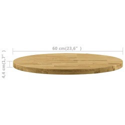 Piano del Tavolo Legno Massello di Rovere Circolare 44mm 600mm