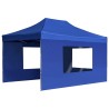 vidaXL Gazebo Professionale Pieghevole Pareti Alluminio 4,5x3m Blu