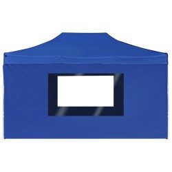 vidaXL Gazebo Professionale Pieghevole Pareti Alluminio 4,5x3m Blu