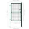 vidaXL Cancello per Recinzione in Acciaio 100x125 cm Verde