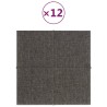   Pannelli Murali 12 pz Grigio Scuro 30x30 cm in Tessuto 1,08 m²