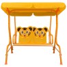 vidaXL Dondolo a Panchina per Bambini Giallo 115x75x110 cm in Tessuto