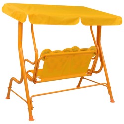 vidaXL Dondolo a Panchina per Bambini Giallo 115x75x110 cm in Tessuto