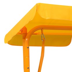 vidaXL Dondolo a Panchina per Bambini Giallo 115x75x110 cm in Tessuto