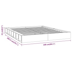 vidaXL Giroletto Bianco 150x200 cm 5FT King Size in Legno Massello