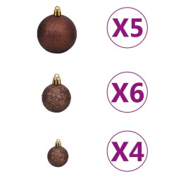 vidaXL Albero Natale Artificiale con LED Palline e Neve 180cm PVC e PE