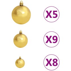 vidaXL Albero Natale Artificiale con LED Palline e Neve 180cm PVC e PE