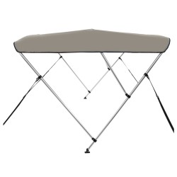 vidaXL Bimini di Prua con Tendalino 3 Archi Grigio 183x152x133 cm