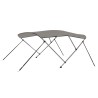 vidaXL Bimini di Prua con Tendalino 3 Archi Grigio 183x152x133 cm